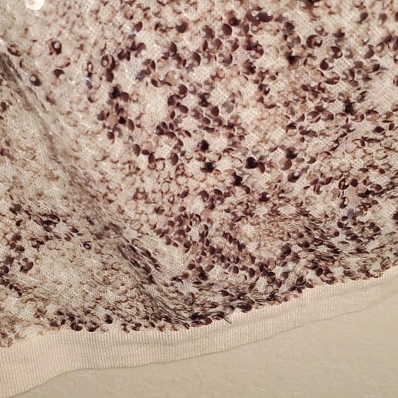 SNAKE PRINT IRREDESCENT SEQUINS V NECK KNIT SWEATER SIZE 1 (8) - Picture 3 of 6